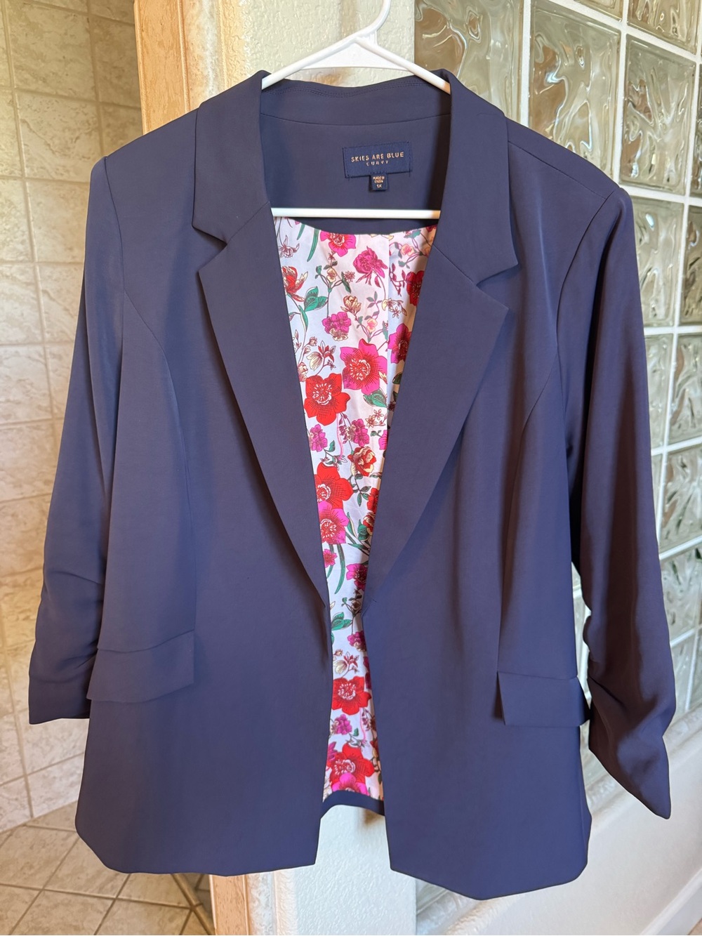 Skies are Blue 1x blue blazer jacket